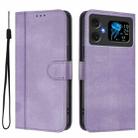 For Cubot A20 Line Splicing Buckle Retro Leather Phone Case(Purple) - 2
