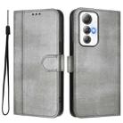 For Cubot Max 5 Line Splicing Buckle Retro Leather Phone Case(Grey) - 2
