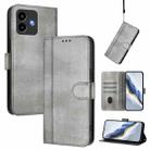 For Cubot Note 40 Line Splicing Buckle Retro Leather Phone Case(Grey) - 1