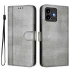 For Cubot Note 40 Line Splicing Buckle Retro Leather Phone Case(Grey) - 2