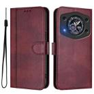 For Cubot A30 Line Splicing Buckle Retro Leather Phone Case(Wine Red) - 2