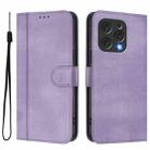For DOOGEE N55 / N55 Plus Line Splicing Buckle Retro Leather Phone Case(Purple) - 2