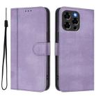 For DOOGEE Note 58 / 58 Pro Line Splicing Buckle Retro Leather Phone Case(Purple) - 2
