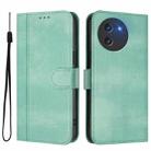 For DOOGEE Note 59 / 59 Pro Line Splicing Buckle Retro Leather Phone Case(Mint Green) - 2