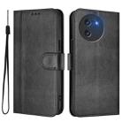 For DOOGEE Note 59 / 59 Pro Line Splicing Buckle Retro Leather Phone Case(Black) - 2