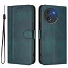 For DOOGEE Note 59 / 59 Pro Line Splicing Buckle Retro Leather Phone Case(Dark Green) - 2