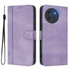 For DOOGEE Note 59 / 59 Pro Line Splicing Buckle Retro Leather Phone Case(Purple) - 2
