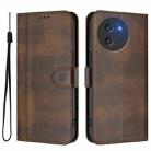 For DOOGEE Note 59 / 59 Pro Line Splicing Buckle Retro Leather Phone Case(Brown) - 2