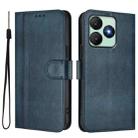 For Wiko T20 Line Splicing Buckle Retro Leather Phone Case(Dark Blue) - 2