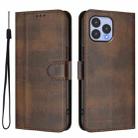 For Wiko T60 / Cubot P80 Line Splicing Buckle Retro Leather Phone Case(Brown) - 2