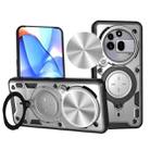 For Nothing Phone 3a Pro CD Texture Sliding Camshield Magnetic Holder Phone Case(Silver) - 1