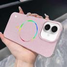 For iPhone 16 Glitter Powder Plating MagSafe IMD Full Coverage Phone Case(Pink) - 1