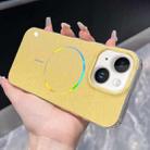 For iPhone 15 Glitter Powder Plating MagSafe IMD Full Coverage Phone Case(Orange) - 1