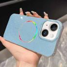 For iPhone 14 / 13 Glitter Powder Plating MagSafe IMD Full Coverage Phone Case(Blue) - 1