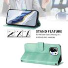 For Xiaomi Mi 11 Line Splicing Buckle Retro Leather Phone Case(Mint) - 3