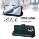 For Xiaomi Mi 11 Line Splicing Buckle Retro Leather Phone Case(Dark Green) - 3