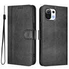 For Xiaomi Mi 11 Lite / Mi 11 Lite 5G Line Splicing Buckle Retro Leather Phone Case(Black) - 2