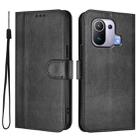 For Xiaomi Mi 11 Pro Line Splicing Buckle Retro Leather Phone Case(Black) - 2