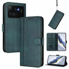 For Xiaomi Mi 11 Ultra Line Splicing Buckle Retro Leather Phone Case(Dark Green) - 1