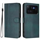 For Xiaomi Mi 11 Ultra Line Splicing Buckle Retro Leather Phone Case(Dark Green) - 2