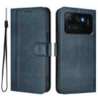 For Xiaomi Mi 11 Ultra Line Splicing Buckle Retro Leather Phone Case(Dark Blue) - 2
