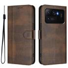 For Xiaomi Mi 11 Ultra Line Splicing Buckle Retro Leather Phone Case(Brown) - 2