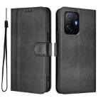 For Xiaomi 11T / 11T Pro Line Splicing Buckle Retro Leather Phone Case(Black) - 2