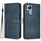 For Xiaomi 12 Pro / 12S Pro Line Splicing Buckle Retro Leather Phone Case(Dark Blue) - 2