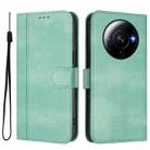 For Xiaomi 12S Ultra Line Splicing Buckle Retro Leather Phone Case(Mint) - 2