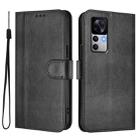 For Xiaomi 12T / 12T Pro / Redmi K50 Ultra Line Splicing Buckle Retro Leather Phone Case(Black) - 2