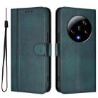 For Xiaomi 13 Ultra Line Splicing Buckle Retro Leather Phone Case(Dark Green) - 2
