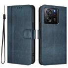 For Xiaomi 13T Pro 5G / 13T 5G Line Splicing Buckle Retro Leather Phone Case(Dark Blue) - 2