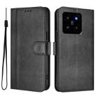 For Xiaomi 14 5G Line Splicing Buckle Retro Leather Phone Case(Black) - 2