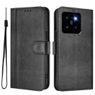 For Xiaomi 14 Pro 5G Line Splicing Buckle Retro Leather Phone Case(Black) - 2