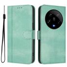 For Xiaomi 14 Ultra 5G Line Splicing Buckle Retro Leather Phone Case(Mint) - 2