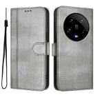 For Xiaomi 14 Ultra 5G Line Splicing Buckle Retro Leather Phone Case(Grey) - 2