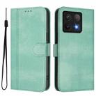 For Xiaomi 14T Pro 5G Line Splicing Buckle Retro Leather Phone Case(Mint) - 2