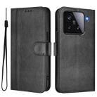 For Xiaomi 15 Line Splicing Buckle Retro Leather Phone Case(Black) - 2