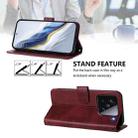 For Xiaomi 15 Line Splicing Buckle Retro Leather Phone Case(Wine Red) - 3