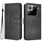 For Xiaomi 15 Pro Line Splicing Buckle Retro Leather Phone Case(Black) - 2