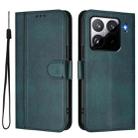 For Xiaomi 15 Pro Line Splicing Buckle Retro Leather Phone Case(Dark Green) - 2