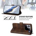 For Xiaomi 15 Pro Line Splicing Buckle Retro Leather Phone Case(Brown) - 3