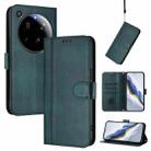 For Xiaomi 15 Ultra Line Splicing Buckle Retro Leather Phone Case(Dark Green) - 1