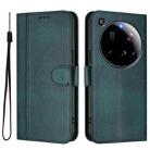 For Xiaomi 15 Ultra Line Splicing Buckle Retro Leather Phone Case(Dark Green) - 2