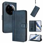 For Xiaomi 15 Ultra Line Splicing Buckle Retro Leather Phone Case(Dark Blue) - 1
