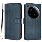 For Xiaomi 15 Ultra Line Splicing Buckle Retro Leather Phone Case(Dark Blue) - 2