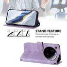 For Xiaomi 15 Ultra Line Splicing Buckle Retro Leather Phone Case(Purple) - 3