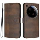 For Xiaomi 15 Ultra Line Splicing Buckle Retro Leather Phone Case(Brown) - 2