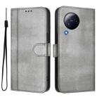For Xiaomi Civi 3 5G Line Splicing Buckle Retro Leather Phone Case(Grey) - 2