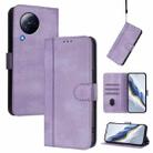 For Xiaomi Civi 3 5G Line Splicing Buckle Retro Leather Phone Case(Purple) - 1